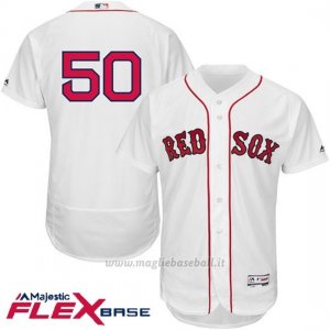 Maglia Baseball Uomo Boston Red Sox 50 Mookie Betts Bianco Flex Base Autentico Collezione