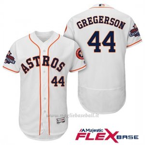 Maglia Baseball Uomo Houston Astros 2017 World Series Campione Luke Gregerson Bianco Flex Base