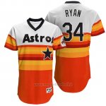 Maglia Baseball Uomo Houston Astros 34 Nolan Ryan Arancione Turn Back The Clock