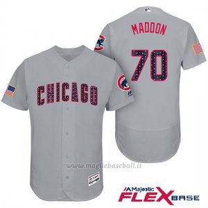 Maglia Baseball Uomo Chicago Cubs 2017 Estrellas y Rayas Cubs 70 Joe Maddon Grigio Flex Base
