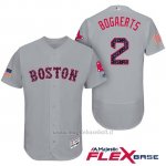 Maglia Baseball Uomo Boston Red Sox 2017 Estrellas y Rayas Xander Bogaerts Grigio Flex Base