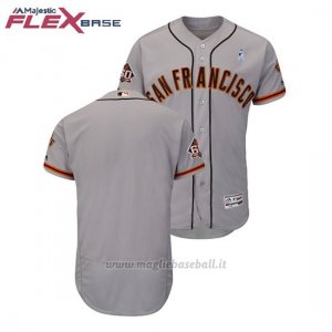 Maglia Baseball Uomo San Francisco Giants Grigio 2018 Dia del Padre Flex Base