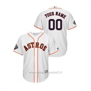 Maglia Baseball Uomo Houston Astros Personalizzate 2019 World Series Bound Cool Base Bianco
