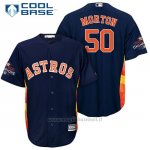 Maglia Baseball Uomo Houston Astros 2017 World Series Campione Charlie Morton Blu Cool Base