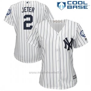 Maglia Baseball Donna New York Yankees Derek Jeter Bianco Retirement 1ªCool Base