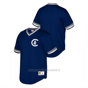Maglia Baseball Uomo Chicago Cubs Cooperstown Collection Mesh Wordmark V-neck Blu