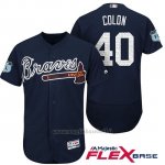 Maglia Baseball Uomo Atlanta Braves 40 Bartolo Colon Blu 2017 Allenamento Primaverile Flex Base