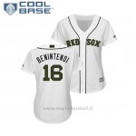 Maglia Baseball Donna Boston Red Sox Andrew Benintendi 2018 Dia de los Caidos Cool Base Bianco