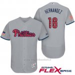 Maglia Baseball Uomo Philadelphia Phillies 2017 Estrellas y Rayas Cesar Hernandez Grigio Flex Base