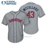 Maglia Baseball Uomo Houston Astros 2017 Estrellas y Rayas Lance Mccullers Grigio Cool Base