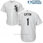 Maglia Baseball Uomo Chicago White Sox 1 Adam Eaton Bianco Autentico Collezione Cool Base