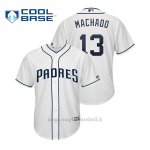Maglia Baseball Uomo San Diego Padres Manny Machado Cool Base Majestic 1ªBianco