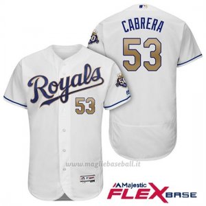 Maglia Baseball Uomo Kansas City Royals Melky Cabrera Bianco 50th Season Alterner Flex Base