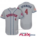 Maglia Baseball Uomo Houston Astros 2017 Estrellas y Rayas George Springer Grigio Flex Base