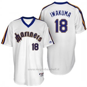 Maglia Baseball Uomo Seattle Mariners Hisashi Iwakuma Turn Back The Clock Bianco