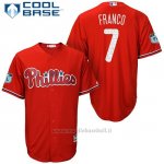 Maglia Baseball Uomo Philadelphia Phillies Maikel Franco Scarlet 2017 Allenamento Primaverile Cool Base Giocatore