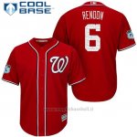 Maglia Baseball Uomo Washington Nationals Anthony Rendon Scarlet 2017 Allenamento Primaverile Cool Base Giocatore