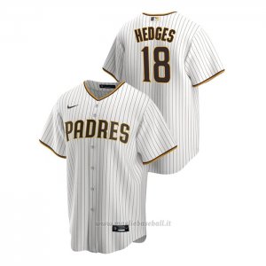 Maglia Baseball Uomo San Diego Padres Austin Hedges Replica Primera Bianco Marrone