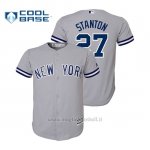 Maglia Baseball Bambino New York Yankees Giancarlo Stanton Cool Base Official Road Grigio