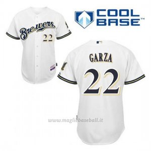 Maglia Baseball Uomo Milwaukee Brewers Matt Garza 22 Bianco 1ªCool Base