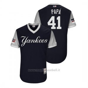 Maglia Baseball Uomo New York Yankees Miguel Andujar 2018 Llws Players Weekend Papa Blu