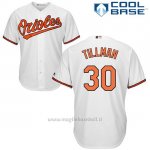 Maglia Baseball Uomo Baltimore Orioles 30 Chris Tillman Bianco Cool Base