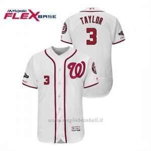 Maglia Baseball Uomo Washington Nationals 3 Michael A. Tayl Or 2019 Postseason Flex Base Bianco