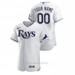 Maglia Baseball Uomo Tampa Bay Rays Personalizzate Autentico Bianco