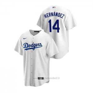 Maglia Baseball Uomo Los Angeles Dodgers Enrique Hernandez Replica Primera Bianco