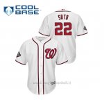 Maglia Baseball Uomo Washington Nationals 22 Juan Soto 2019 World Series Bound Cool Base Bianco