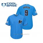 Maglia Baseball Uomo Miami Marlins Lewis Brinson Cool Base Entrenamiento De Primavera 2019 Blu