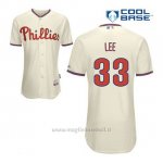Maglia Baseball Uomo Philadelphia Phillies Cliff Lee 33 Crema Alterner Cool Base