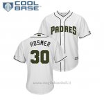 Maglia Baseball Uomo San Diego Padres Eric Hosmer 2018 Dia de los Caidos Cool Base Bianco