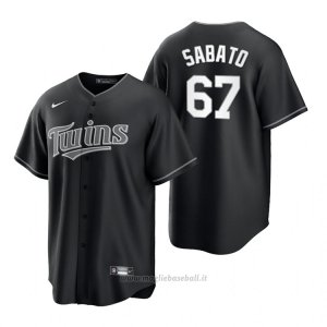 Maglia Baseball Uomo Minnesota Twins Aaron Sabato Replica 2021 Nero