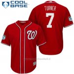 Maglia Baseball Uomo Washington Nationals Trea Turner Scarlet 2017 Allenamento Primaverile Cool Base Giocatore
