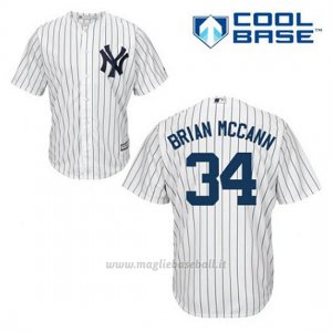 Maglia Baseball Uomo New York Yankees Brian Mccann 34 Bianco 1ªCool Base