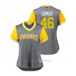 Maglia Baseball Donna San Diego Padres Eric Lauer 2018 Llws Players Weekend Gomer Grigio