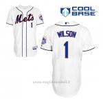 Maglia Baseball Uomo New York Mets Mookie Wilson 1 Bianco Alterner Cool Base