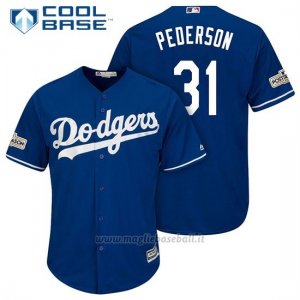 Maglia Baseball Uomo Los Angeles Dodgers 2017 Postseason Joc Pederson Cool Base