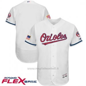 Maglia Baseball Uomo Baltimore Orioles 2017 Estrellas Y Rayas Bianco Flex Base