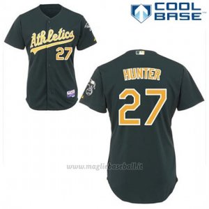 Maglia Baseball Uomo Oakland Athletics Catfish Hunter 27 Verde Alterner Cool Base