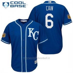 Maglia Baseball Uomo Kansas City Royals Lorenzo Cain 6 2017 Allenamento Primaverile Cool Base Giocatore
