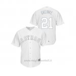 Maglia Baseball Uomo Houston Astros Zack Greinke 2019 Players Weekend Greinke Replica Bianco