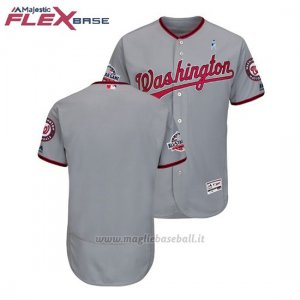 Maglia Baseball Uomo Washington Nationals Grigio 2018 Dia del Padre Flex Base