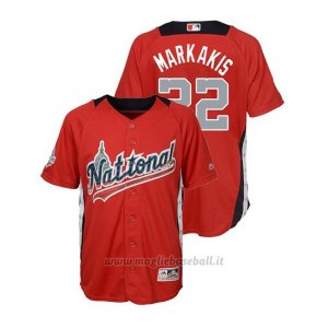 Maglia Baseball Bambino All Star Game Majestic Nick Markakis 2018 1ªRun Derby National League Rosso