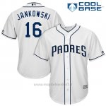 Maglia Baseball Uomo San Diego Padres 16 Travis Jankowski Bianco 2017 Cool Base