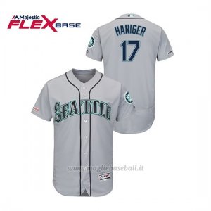 Maglia Baseball Uomo Seattle Mariners Mitch Haniger 150th Aniversario Patch Autentico Flex Base Grigio