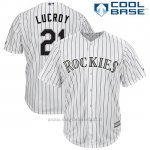 Maglia Baseball Uomo Colorado 21 Onathan Lucroy Biancoplayer Cool Base