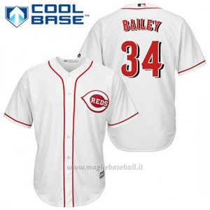 Maglia Baseball Uomo Cincinnati Reds Homer Bailey 34 Bianco 1ªCool Base