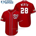 Maglia Baseball Uomo Washington Nationals 2017 Postseason Jayson Werth Scarlet Cool Base